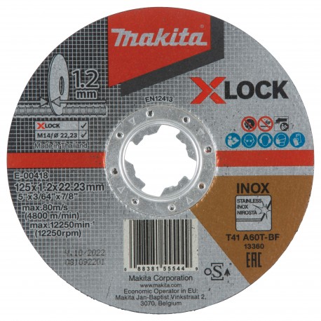 DISC TRONC INOX X-LOCK 125x1.2x22.23 A60T