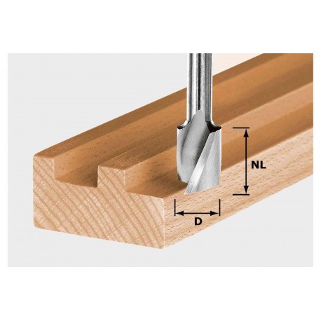 Fraise hélicoïdale avec queue de 8 mm HS Spi S8 D8/19 - FESTOOL - 490945