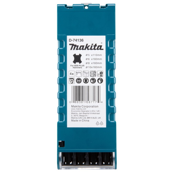 Coffret 4 Forets SDS-Plus 2 taillants - D-74136 - Makita