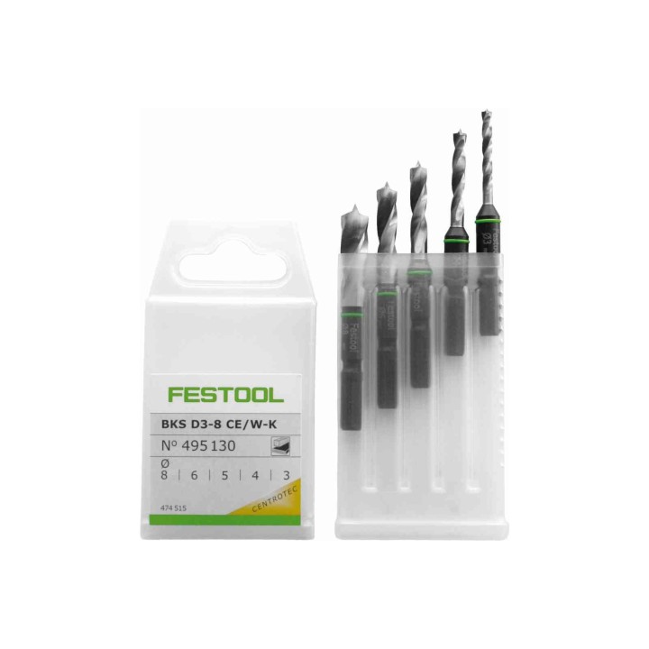 Coffret de forets hélicoïdaux BKS D 3-8 CE/W-K - FESTOOL - 495130