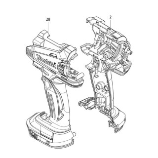 Jeu de carcasses Makita DDF458, DHP458 - 187430-3