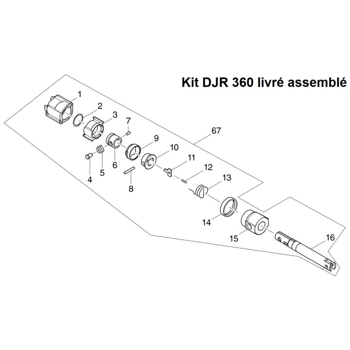 Kit de fixation lame scie sabre Makita DJR360 - 123749-6, 127398-1