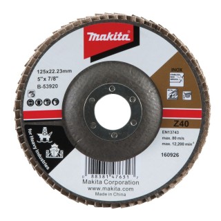 Plateau à lamelles ⌀125 Grain 40 Makita - B-53920 - B-22660