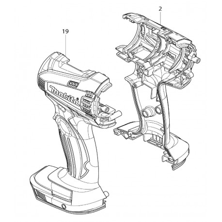 Jeu de carcasse Makita BDF446, DDF446 - 187071-5