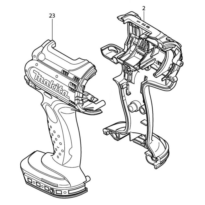 Jeu de carcasse Makita BDF441, BHP441, BDF451, BHP451 - 187142-8