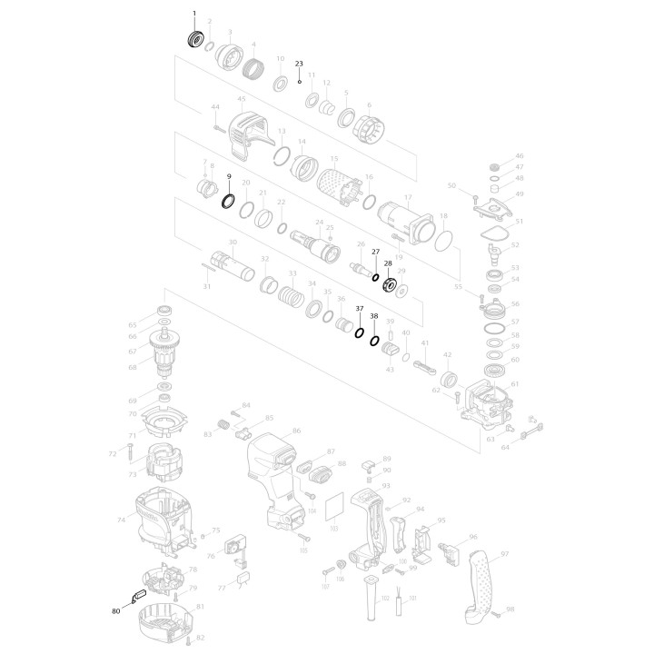 Kit joint burineur Makita HK1820, HK1820L - 188500-1