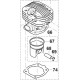 Kit cylindre + piston Makita/Dolmar PS5000D, PS5105D - 181130255, 181130050