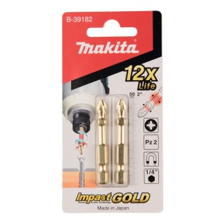 Embout de vissage Impact Gold, PZ2, 50 mm, par 2 - Makita - B-39182