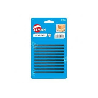 Lot de 10 de fers de rabot réversibles 102 x 5,5 x 1,1