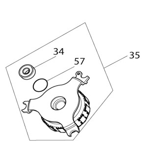 Stator Makita DUR368A, DUR368L / Dolmar AT3725A, AT3725L - 592E25-3