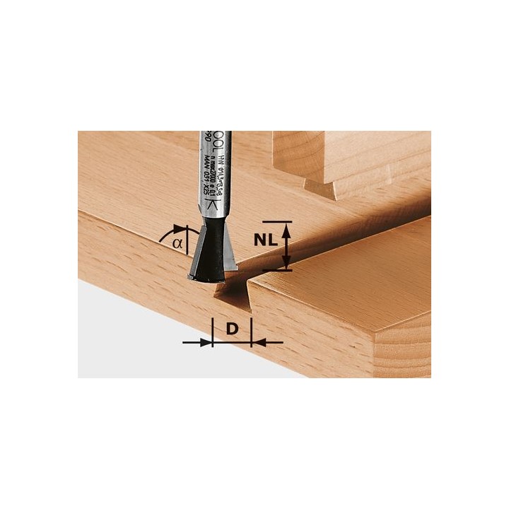 Fraise à queue d'aronde HW S8 D14,3/13,5/15° - Festool