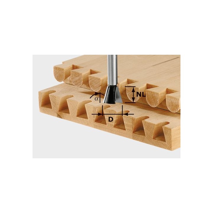 Fraise à queue d'aronde HW S8 D13,8/13,5/15° - Festool