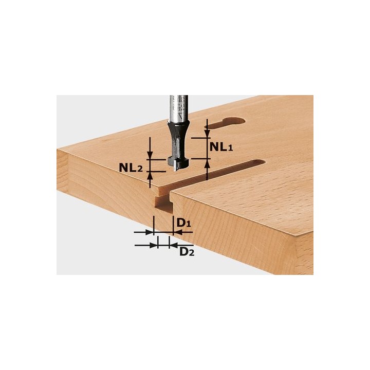 Fraise à rainurer en T HW S8 D10,5/NL13 - Festool