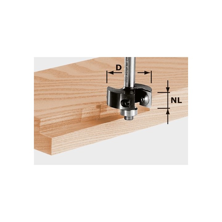 Fraise à feuillurer à plaquettes réversibles HW S8 D38/12 - Festool