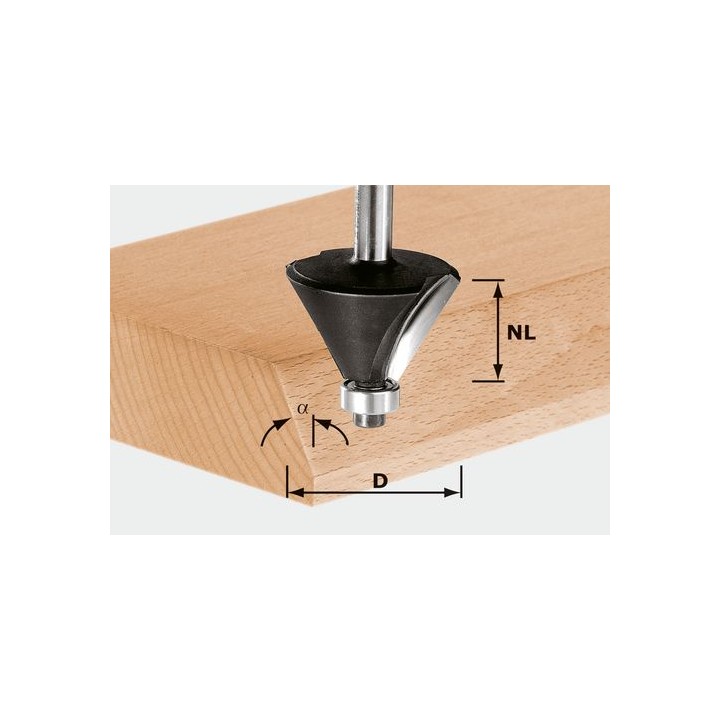Fraise à chanfreiner HW S8 D25,7/25,7/15° - Festool