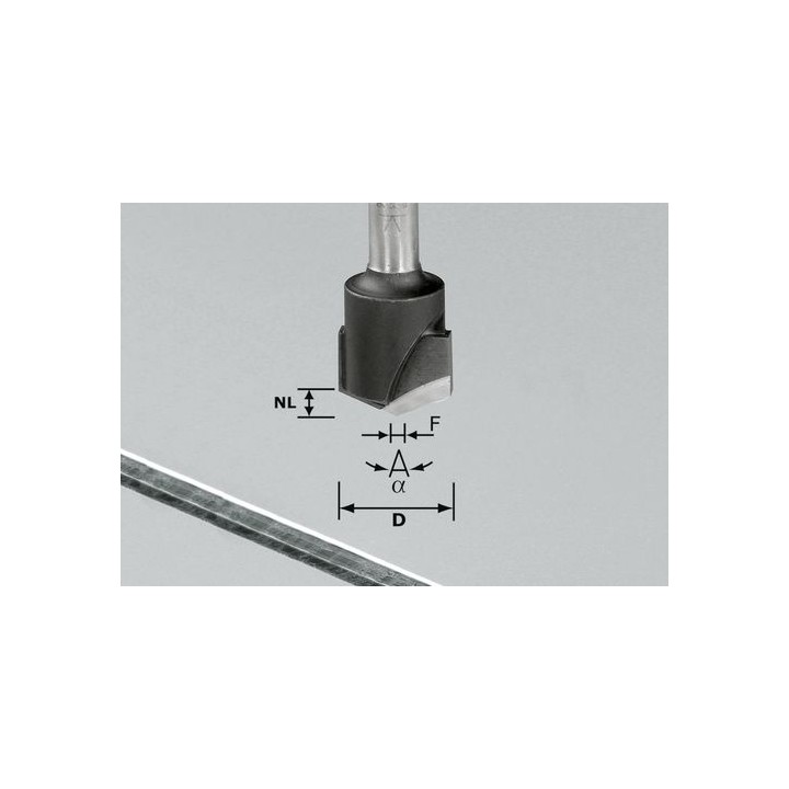 Fraises à rainurer en V HW S8 D18-135°/Alu - Festool