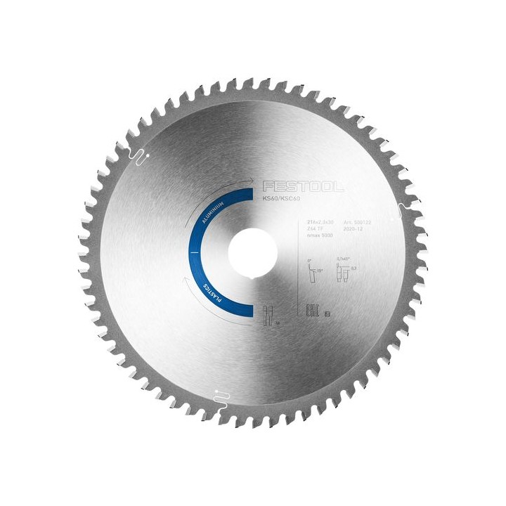 Lame de scie circulaire ALUMINIUM/PLASTICS HW 216x2,3x30 TF64 - Festool