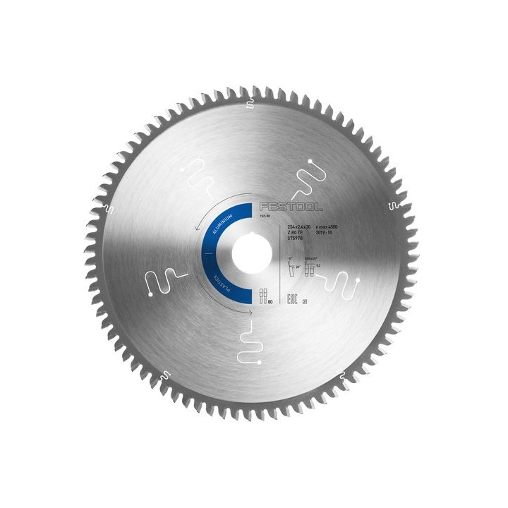 Lame de scie circulaire ALUMINIUM/PLASTICS HW 254x2,4x30 TF80 A - Festool