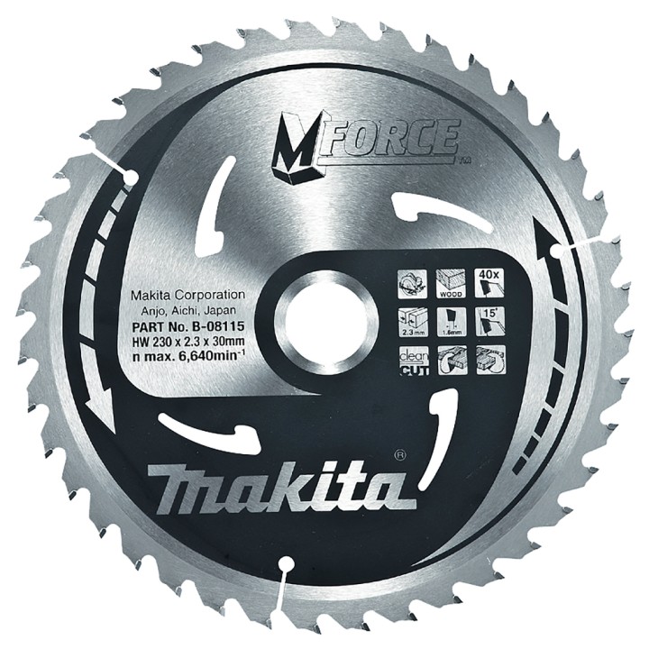 LAME CARBURE POUR LE BOIS 230/30/40T - Makita - B-08115