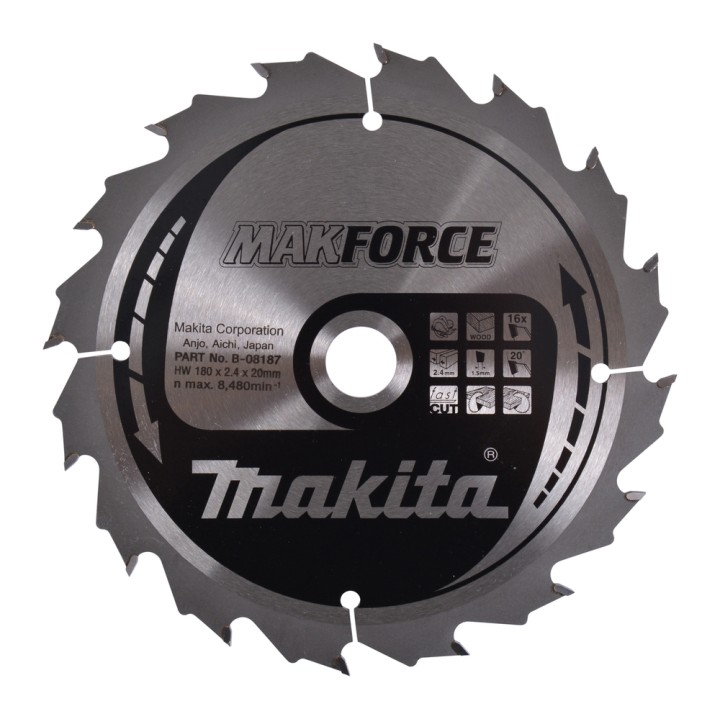 LAME CARBURE POUR LE BOIS 180/20/16T - Makita - B-08187