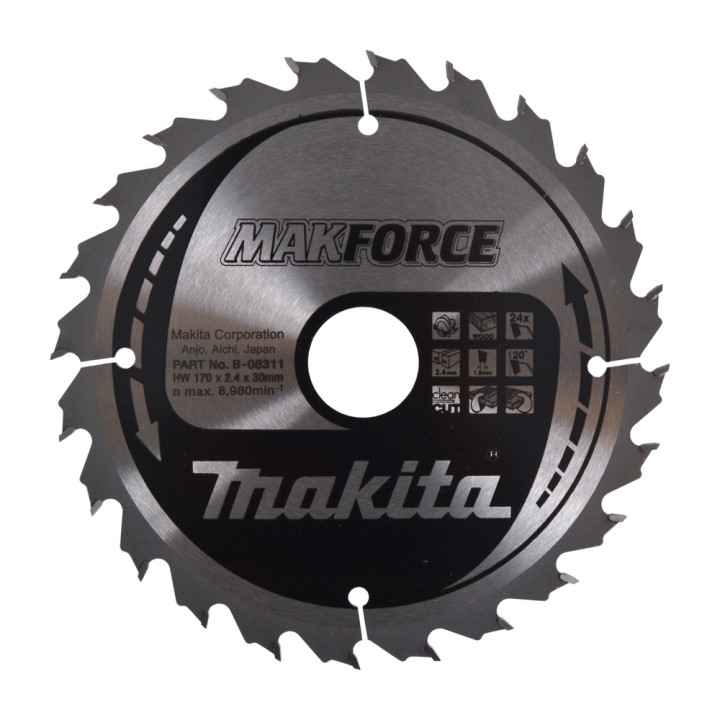 LAME CARBURE POUR LE BOIS 170/30/24T - Makita - B-08311