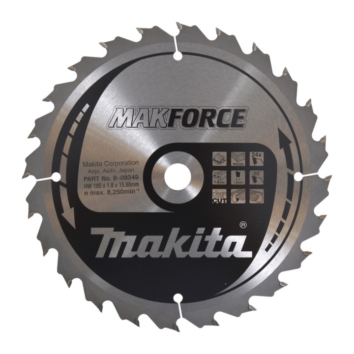 LAME CARBURE POUR LE BOIS 185/15.88/24T - Makita - B-08349