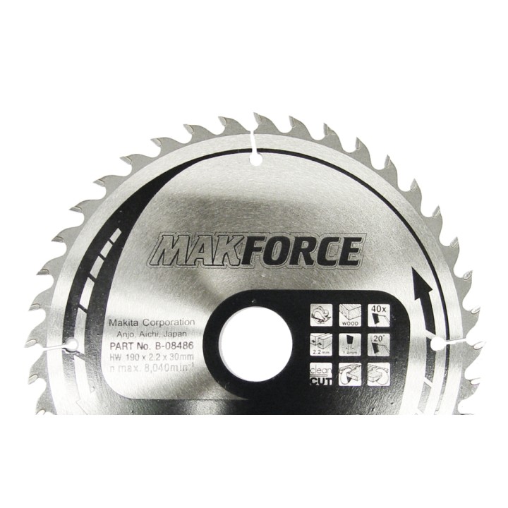 LAME CARBURE POUR LE BOIS 180/30/40T - Makita - B-08464