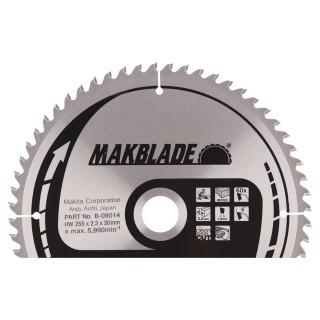 LAME CARBURE POUR LE BOIS 255/30/60T - Makita - B-09014