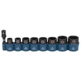 SET DE 8 DOUILLES 1/2'' + ADAPTATEUR 3/8'' - Makita - E-16639