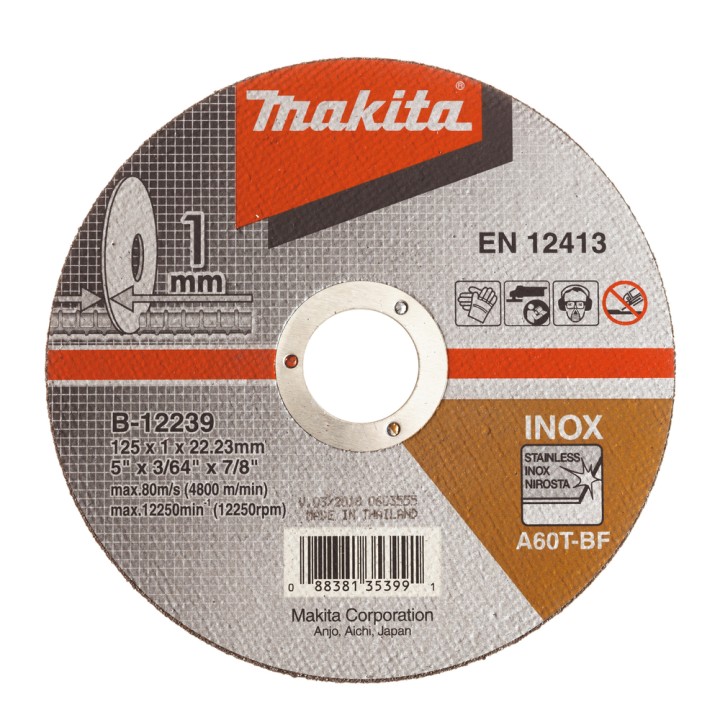DISQUE A TRONÇONNER METAL 125X1X22,23 MM A60T - Makita - B-12239