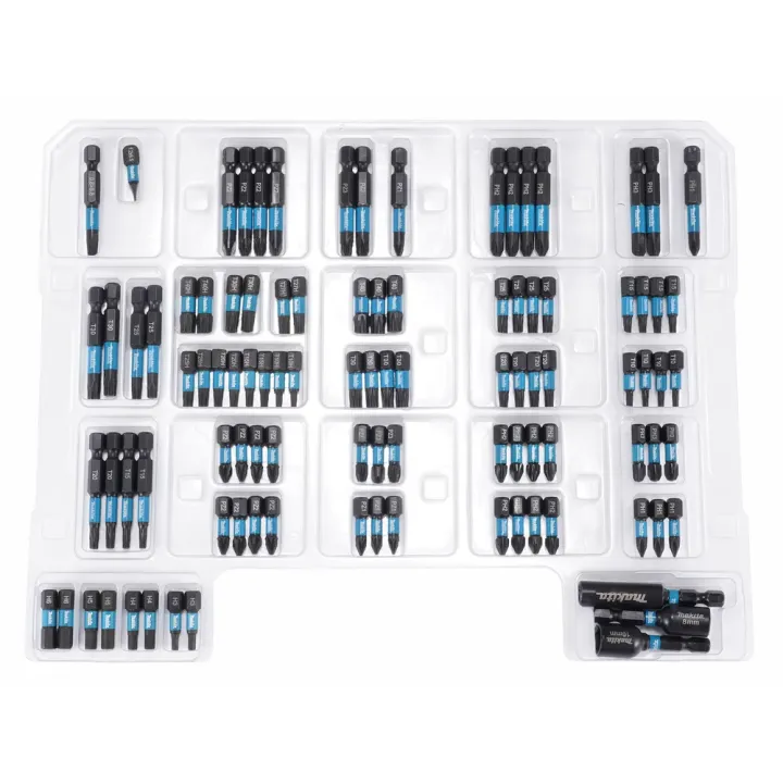 Coffret d'embouts 100 pcs + compartiments de rangement - Makita - E-24826