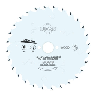 Lame circulaire fine 160x20x1,6 - 28Z - Leman - 964CL.160.2028