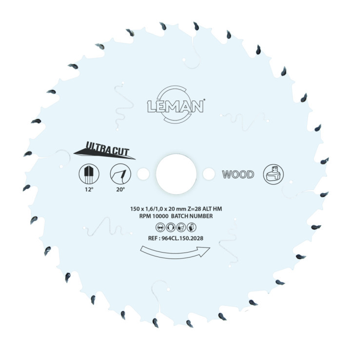 Lame circulaire fine 160x20x1,6 - 28Z - Leman - 964CL.160.2028