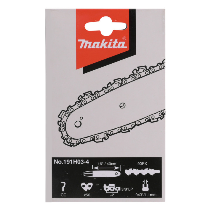 Chaîne 40 cm 90PX 3/8’’ 1,1 mm 56 maillons - Makita - 958291656, 191H03-4