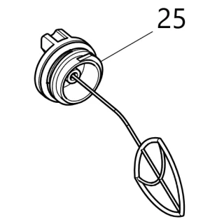 Bouchon de réservoir d'huile de chaîne - AS3835, AS3935, DUA200, DUC353, DUC355 - Makita/Dolmar