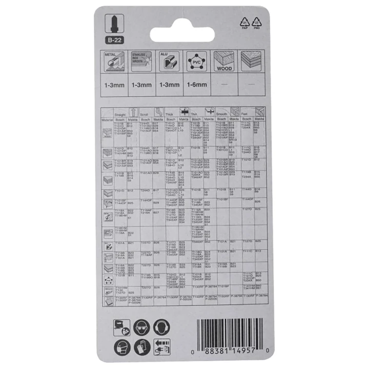 Lames pour scie sauteuse métal B22 Makita - A-85737