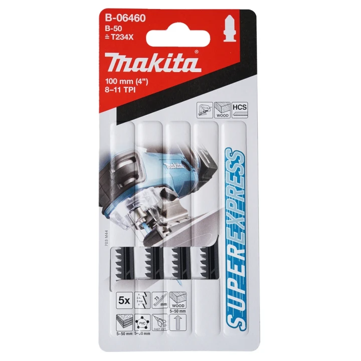 Lames de scie sauteuse Makita B-50 pour bois et PVC - réf: B-06460