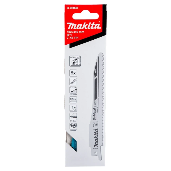 Lames de scie sabre/récipro Makita pour métal - réf: B-05038