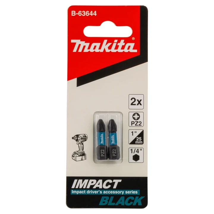 Embouts Impact Black 25 mm POZIDRIV (PZ), Hexa 1/4'' - Makita - B-63644