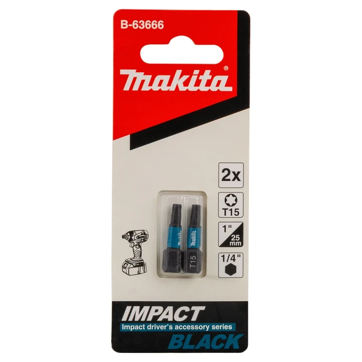 Embouts Impact Black 25 mm TORX ® (T), Hexa 1/4'' - Makita - B-63666
