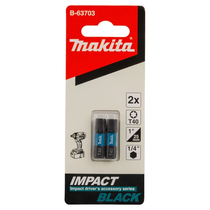Embouts Impact Black 25 mm TORX ® (T), Hexa 1/4'' - Makita - B-63703