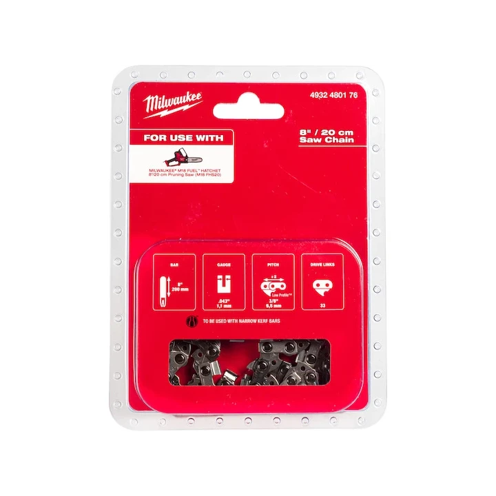 Chaîne tronçonneuse Milwaukee M18 FHS20 - 20cm 3/8″ 1,1 mm - 4932480176
