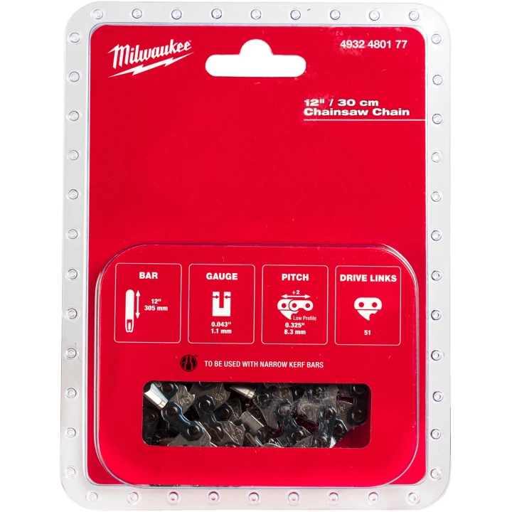 Chaîne tronçonneuse Milwaukee M18 FTHCHS30, M18 FTPS30 - 30cm .325 1,1 mm - 4932480177