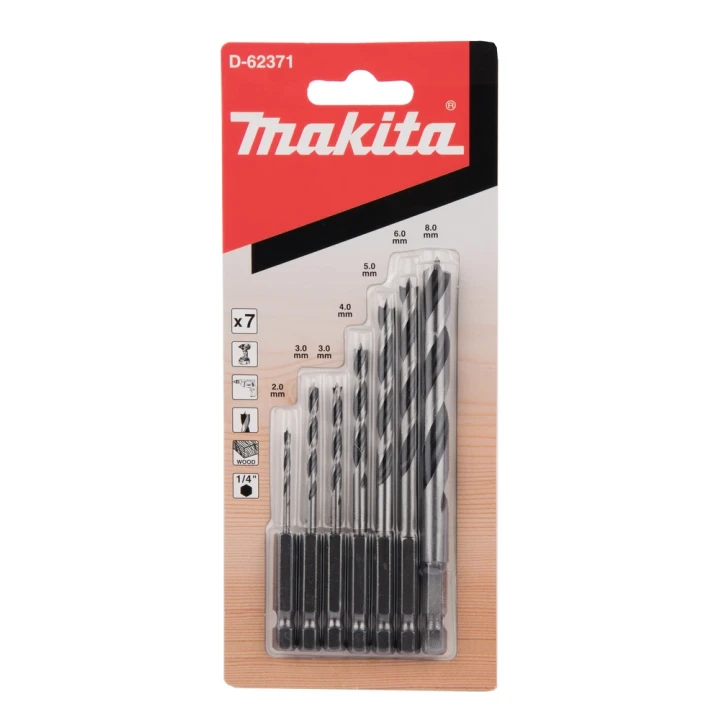 Coffret Makita de 7 forets à bois Hexa 1/4" - D-62371