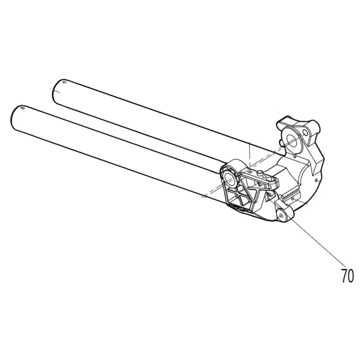 Tube coulissant, fixation lame carter Makita LS1018L - JM23100342