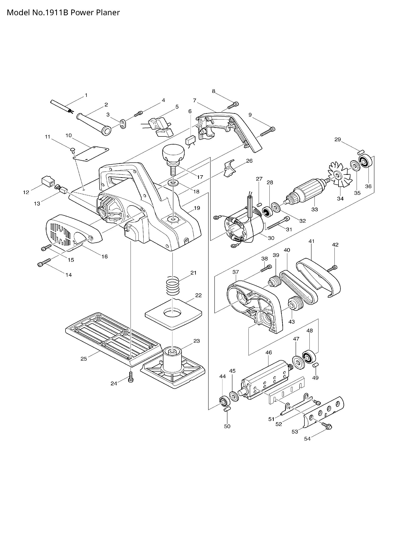 Pièces détachées rabot Makita 1911B