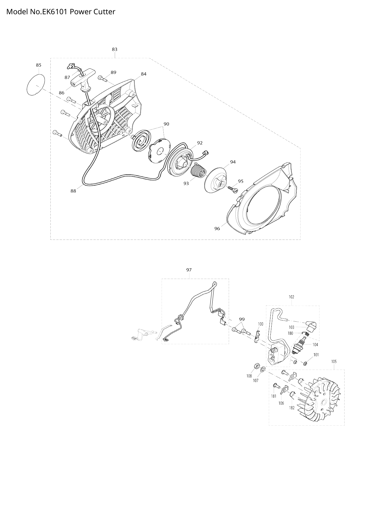 Pièces détachées découpeuse Makita EK6101