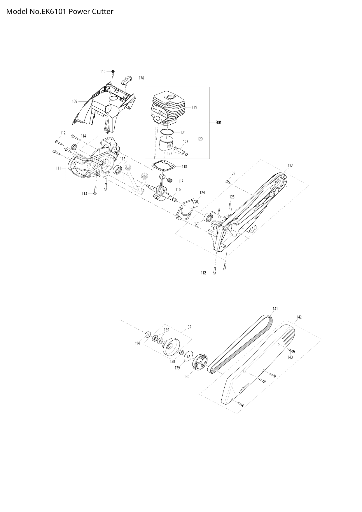 Pièces détachées découpeuse Makita EK6101