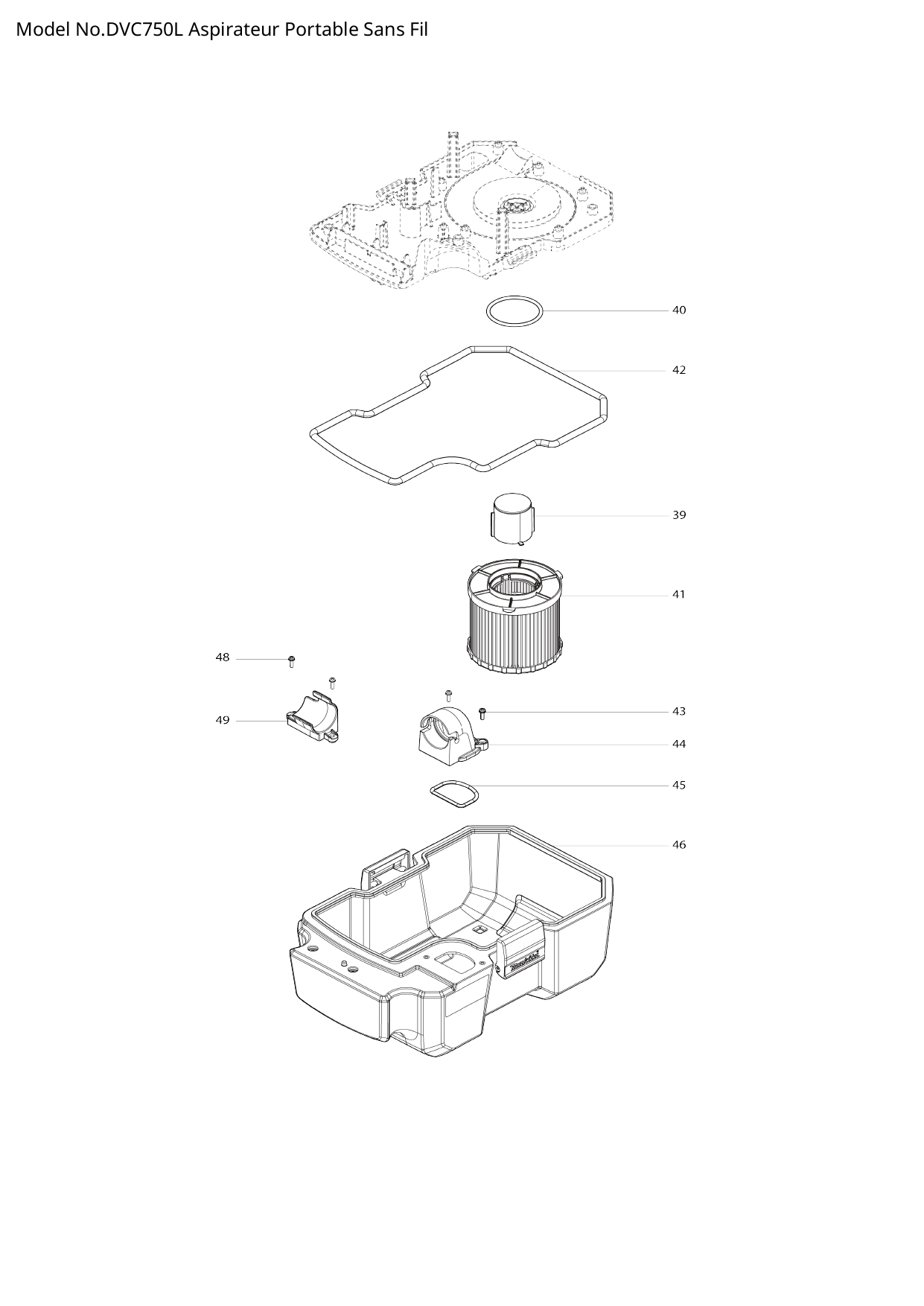 Pièces détachées aspirateur souffleur Makita DVC750L