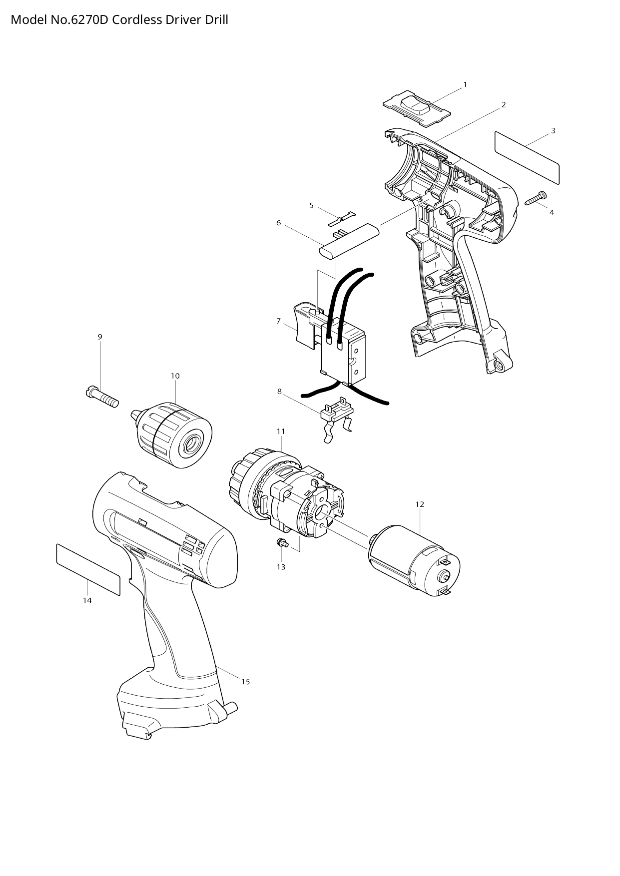 Pièces détachées visseuse Makita 6270D